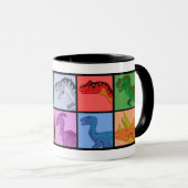 Dinosaurier Squares Tasse (VorderseiteRechts)