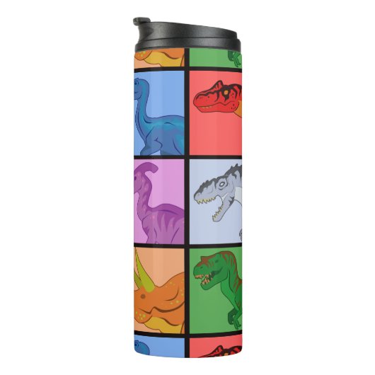 Dinosaurier Squares Thermosbecher (Nach rechts gedreht)