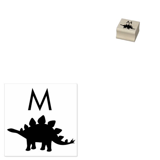 Dinosaurier Stegosaurus Dino Kid Monogram Initial Gummistempel (Stempel)