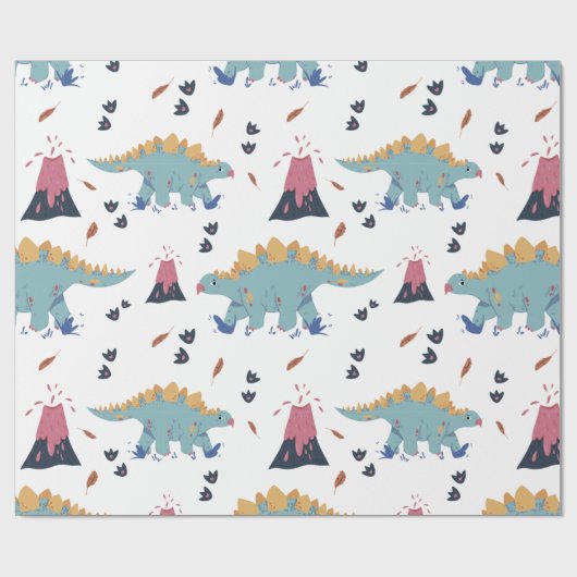 Dinosaurier Stegosaurus Geschenkpapier (Flach)