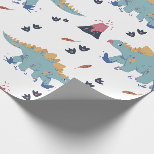 Dinosaurier Stegosaurus Geschenkpapier (Ecke)
