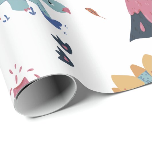 Dinosaurier Stegosaurus Geschenkpapier (Rolleneckpunkt)