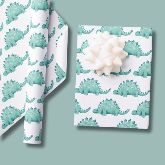 Dinosaurier Stegosaurus Kindergeburtstag Geschenkpapier