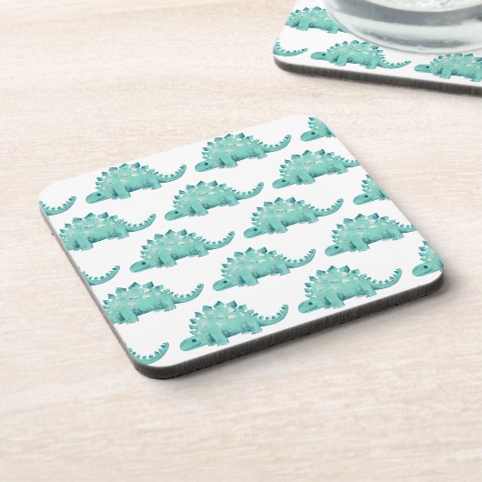 Dinosaurier-Stegosaurus-Muster Getränkeuntersetzer (Linke Seite)