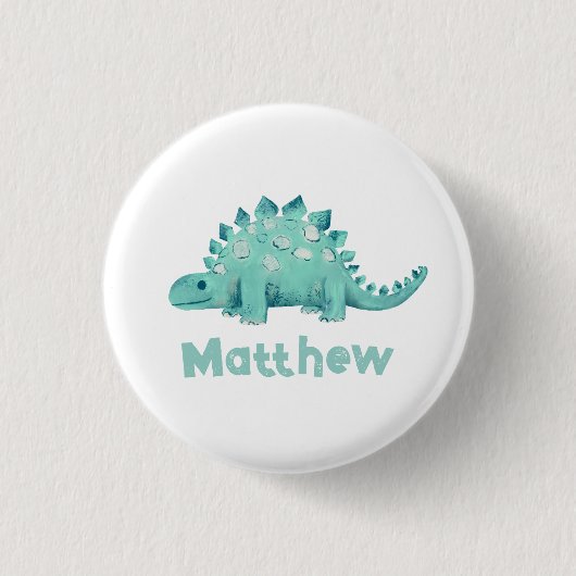 Dinosaurier Stegosaurus Name Button (Vorderseite)