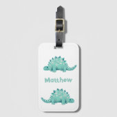 Dinosaurier Stegosaurus Personalisiert Name Gepäckanhänger (Vorderseite Vertikal)