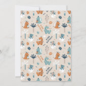 Dinosaurier Stomp Chomp und Roar Erster Geburtstag Einladung (Rückseite)