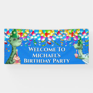 Dinosaurier strafft Ballons farbenfrohe Jungs Banner
