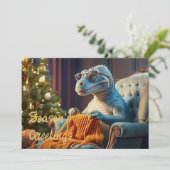 Dinosaurier Stricken Frohe Weihnachten (Stehend Vorderseite)