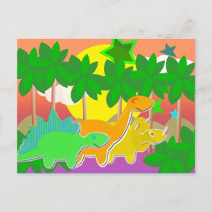 Dinosaurier Sunset Postcard Postkarte