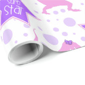 Dinosaurier Super Star Wrapping Paper | Rosa und L Geschenkpapier (Rolleneckpunkt)