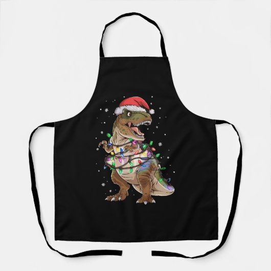 Dinosaurier T-Rex Baum Weihnachtspullover Xmas Din Schürze (Vorderseite)