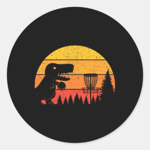 Dinosaurier T-Rex Disc Golf Spieler Sportliebhaber Runder Aufkleber