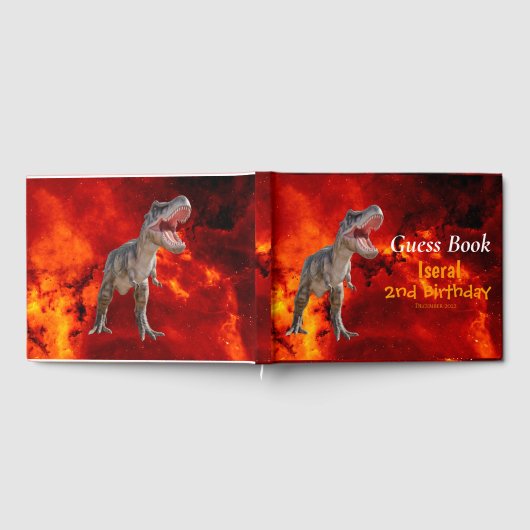 Dinosaurier T Rex Fire Jurassic World Gästebuch (Voll)