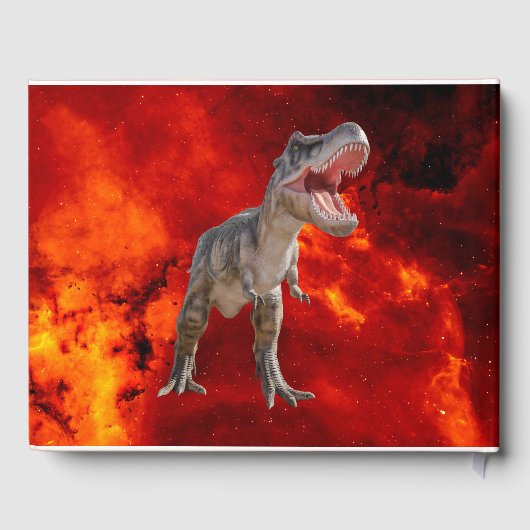Dinosaurier T Rex Fire Jurassic World Gästebuch (Rückseite)