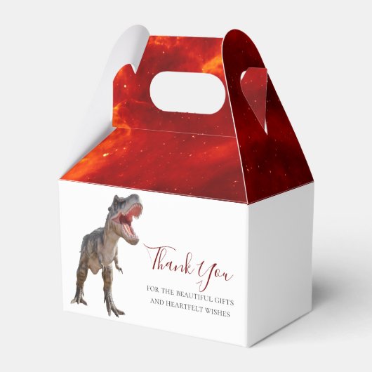 Dinosaurier T Rex Fire Jurassic World Geschenkschachtel (Rückseite)