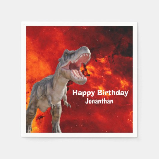 Dinosaurier T Rex Fire Jurassic World Serviette (Vorderseite)