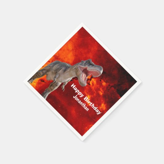 Dinosaurier T Rex Fire Jurassic World Serviette (Ecke)