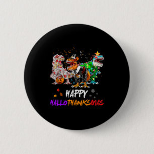 Dinosaurier T Rex Frohes Hallothanksmas Halloween Button