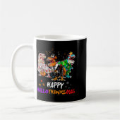 Dinosaurier T Rex Frohes Hallothanksmas Halloween Kaffeetasse (Links)
