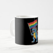 Dinosaurier T Rex Gay Pride LGBTQ Ally Rainbow Fla Kaffeetasse (Vorderseite Links)