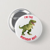 Dinosaurier T Rex GEBURTSTAGS Junge Button (Vorne & Hinten)