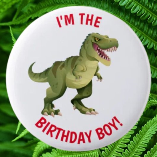 Dinosaurier T Rex GEBURTSTAGS Junge Button