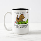 Dinosaurier T-Rex Hasse CPR deshalb sind Zweifarbige Tasse (Links)