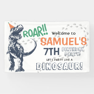 Dinosaurier T-Rex im Party-Hut-Geburtstags-Party Banner