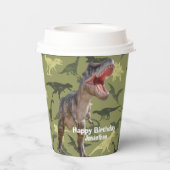 Dinosaurier T Rex Muster Jurassic World Pappbecher (Rückseite)