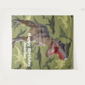 Dinosaurier T Rex Muster Jurassische Hintergrund Wandteppich (Vorderseite (Horizontal))