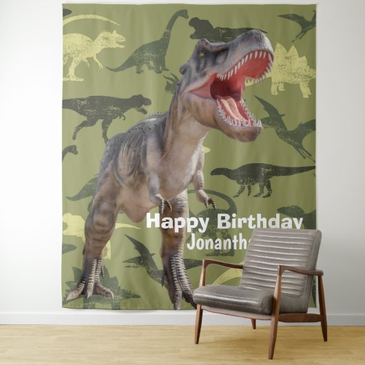 Dinosaurier T Rex Muster Jurassische Hintergrund Wandteppich (Beispiel)