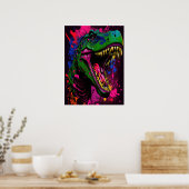 Dinosaurier T Rex Pink Poster (Küche)