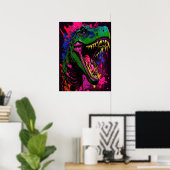 Dinosaurier T Rex Pink Poster (Heimbüro)