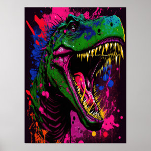Dinosaurier T Rex Pink Poster