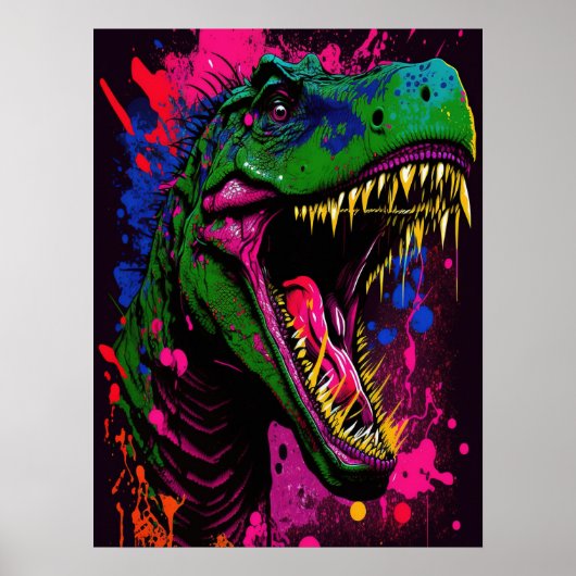 Dinosaurier T Rex Pink Poster (Vorne)