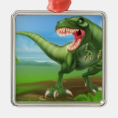Dinosaurier T Rex Silbernes Ornament (Vorne)