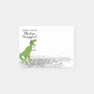 Dinosaurier t-rex Tanzen-Kopfhörer-Post-it-Zettel Post-it Klebezettel