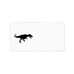 Dinosaurier T-Rex Tyrannosaurus Rex schwarze Adressaufkleber