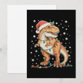 Dinosaurier T Rex Weihnachten Dino Weihnachtsbeleu (Vorne/Hinten)