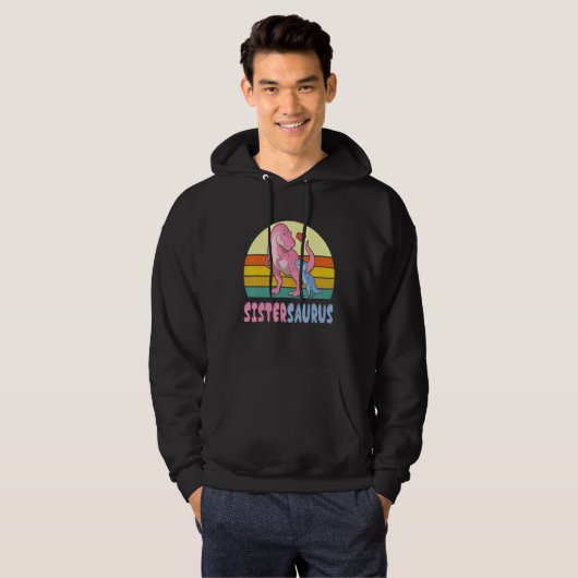 Dinosaurier tanzen glücklich zu mir Bruder Sis Hoodie (Vorne ganz)