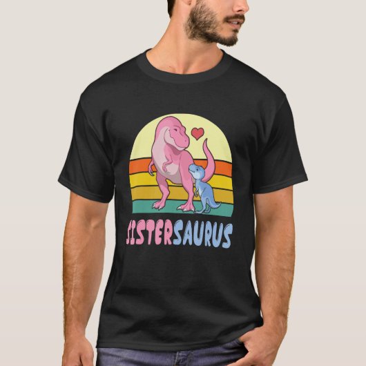 Dinosaurier tanzen glücklich zu mir Bruder Sis T-Shirt (Vorderseite)