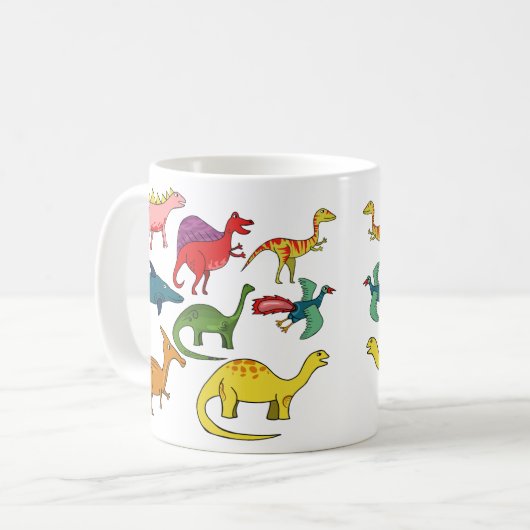 Dinosaurier-Tasse, Dinosaurier-Art, Dinosaurier-Ge Kaffeetasse (Vorderseite Links)