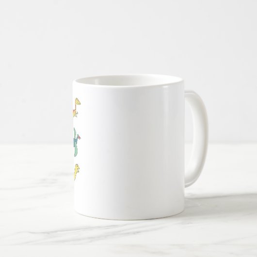 Dinosaurier-Tasse, Dinosaurier-Arten, Dinosaurier- Kaffeetasse (VorderseiteRechts)