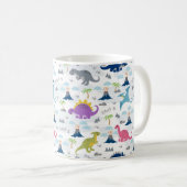 Dinosaurier-Tasse - Niedliche farbige Dinosaurier Kaffeetasse (VorderseiteRechts)