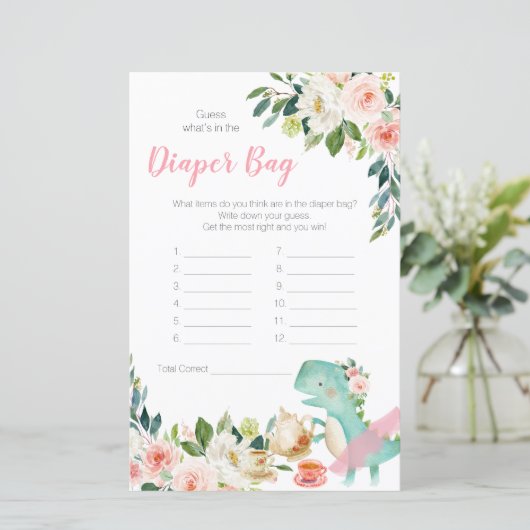 Dinosaurier Tea Party rät, was in der Windeltasche (Stehend Vorderseite)