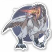 Dinosaurier Tennis spielen Aufkleber (Vorderseite)