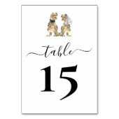 Dinosaurier Thema Hochzeit Schwarz-Weiß Tischnummer (Rückseite)