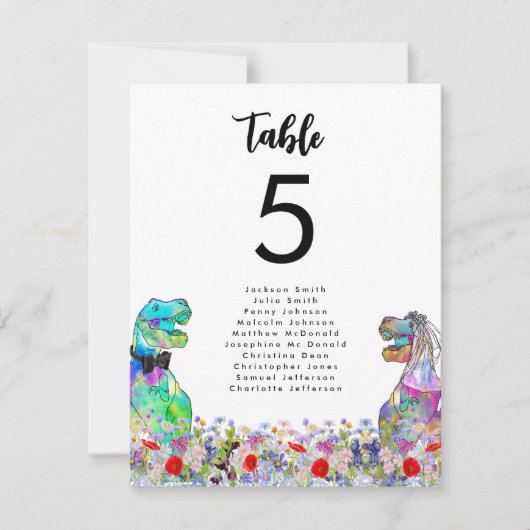 Dinosaurier Thema Hochzeit Wildblume Table (Vorderseite)