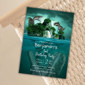 Dinosaurier Thema modern 3. Geburtstag Einladung